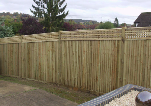 Close board fencing with trellis