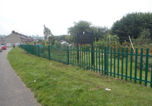 Green palisade security fence