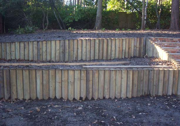 Log Retaining Wall