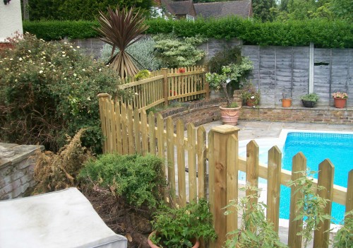 Picket Fence around swimming pool