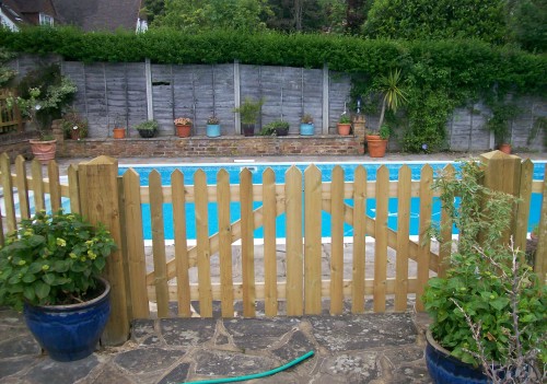 Picket Gates around swimming pool