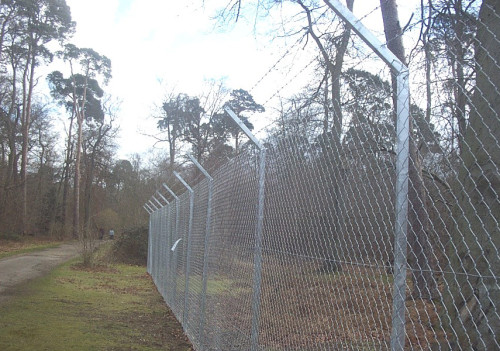 Security Fencing - Galvanised Chain Link with Baird Wire