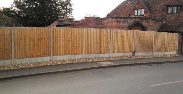 Closeboard Fencing With Concrete Posts