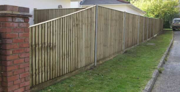 After shot, closed board fence