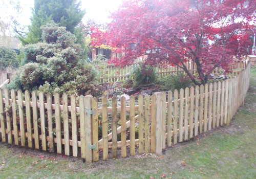 child safe pond with picket fence